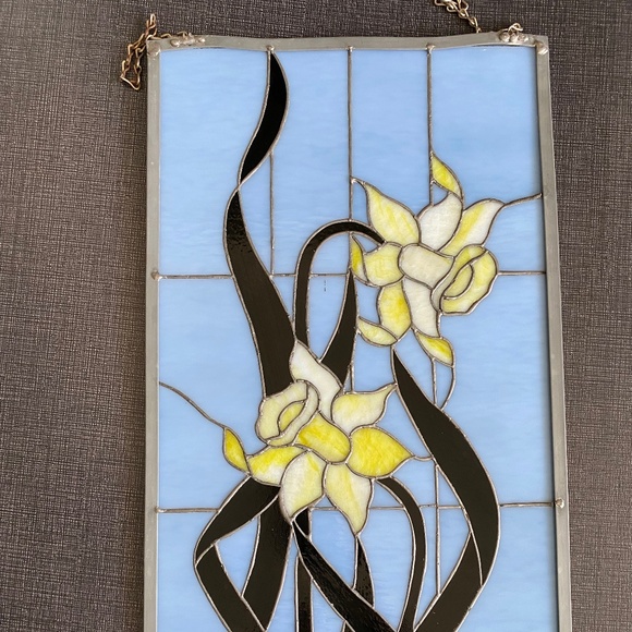 Vintage Daffodil / Narcissus Stained Glass - flower, March - Picture 5 of 9